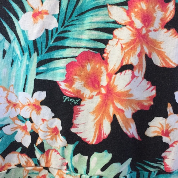 Tropical Floral Print Pink Cotton Dress - Picture 4 of 4